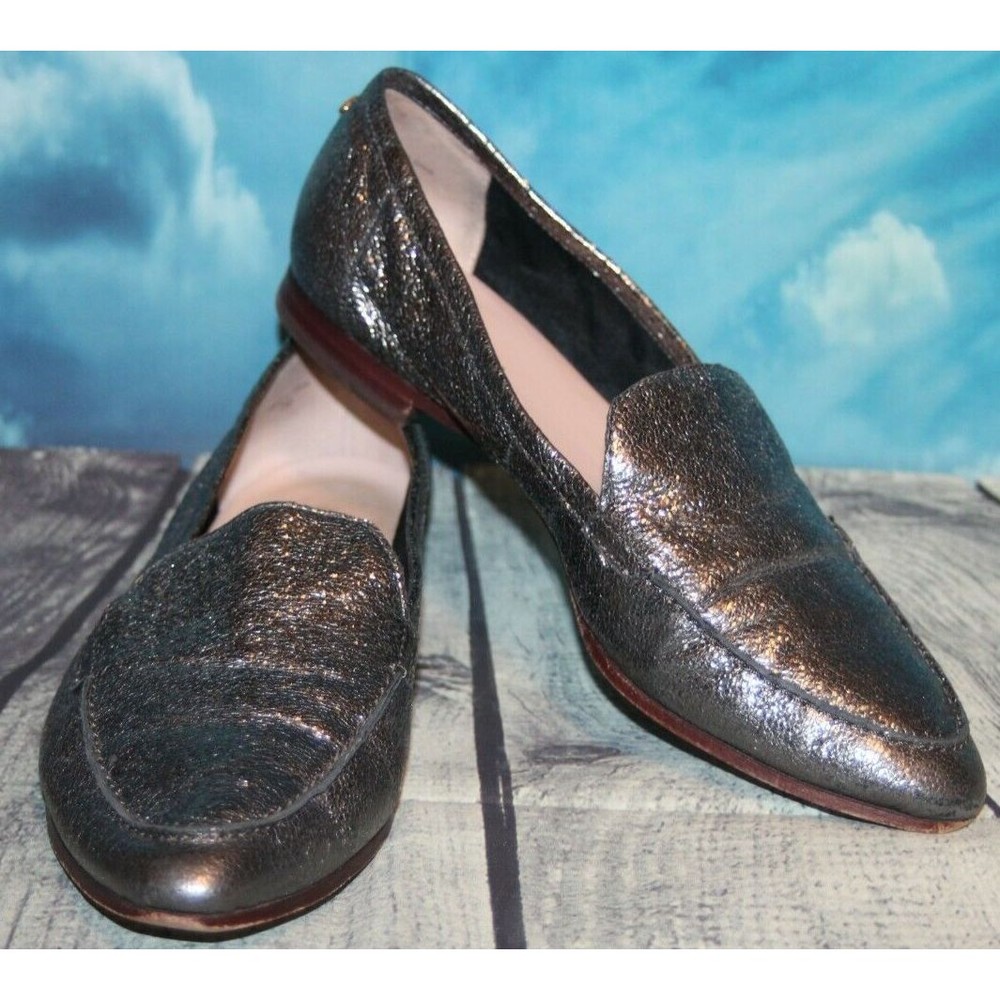 Kate Spade New York Vero Cuoio Silver Metallic Glitter Flats Slip-ons 7M